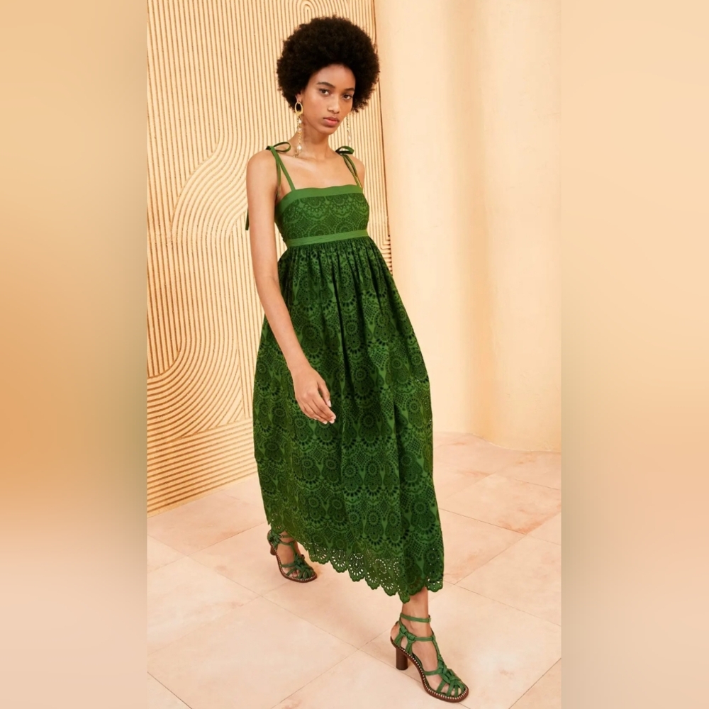 NWOT Ulla Johnson Green Matilde Dress size 14 Lichen